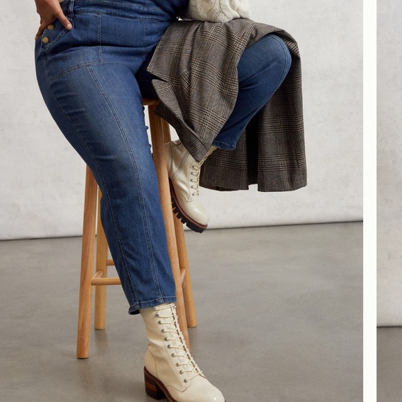 Anthropologie denim overalls med wash jean 28P NWTS - Picture 8 of 10